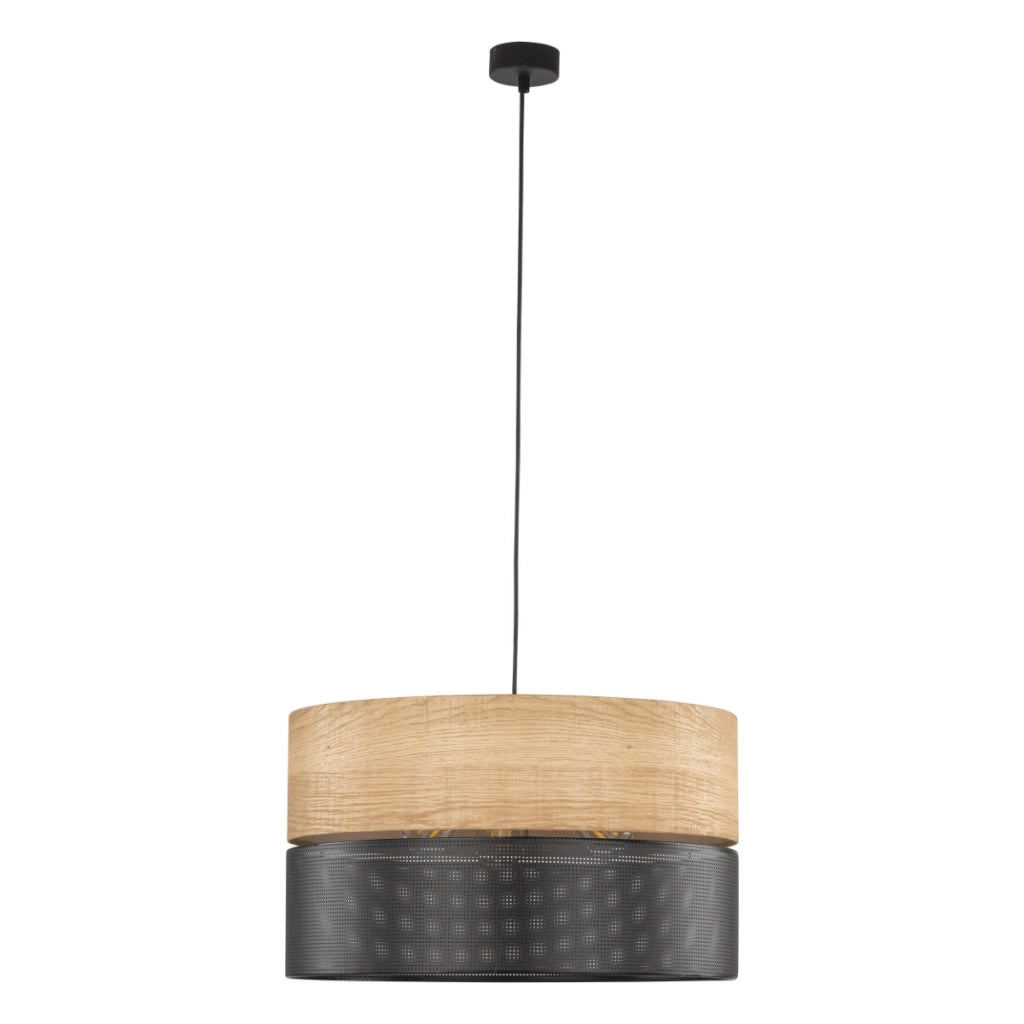 Lampada a sospensione Nicol legno/nero TK-Lighting 50cm