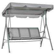 Dondolo da giardino 3 posti con tettoia regolabile ¨C Xylo ¨C grigio, capacit¨¤ 240 kg, 171x108x154 cm