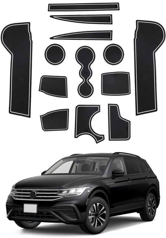 Accessori compatibili con VW Tiguan MK2 AD1 2016-2022 2023  Mattoncini in gomma Antistatici Antiscivolo Pieghevole per porta del bagagliaio Mattoncini in gomma VW Tiguan Accessori (Bianchi)