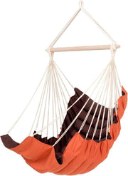 Sedia a sospensione in terracotta morbida e comoda con lunghezza 110 cm per peso massimo 150 kg a due tonalità arancione/marrone - Estremamente Comoda