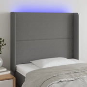 Testiera a LED Grigio Scuro 83x16x118/128 cm in Tessuto 3123883