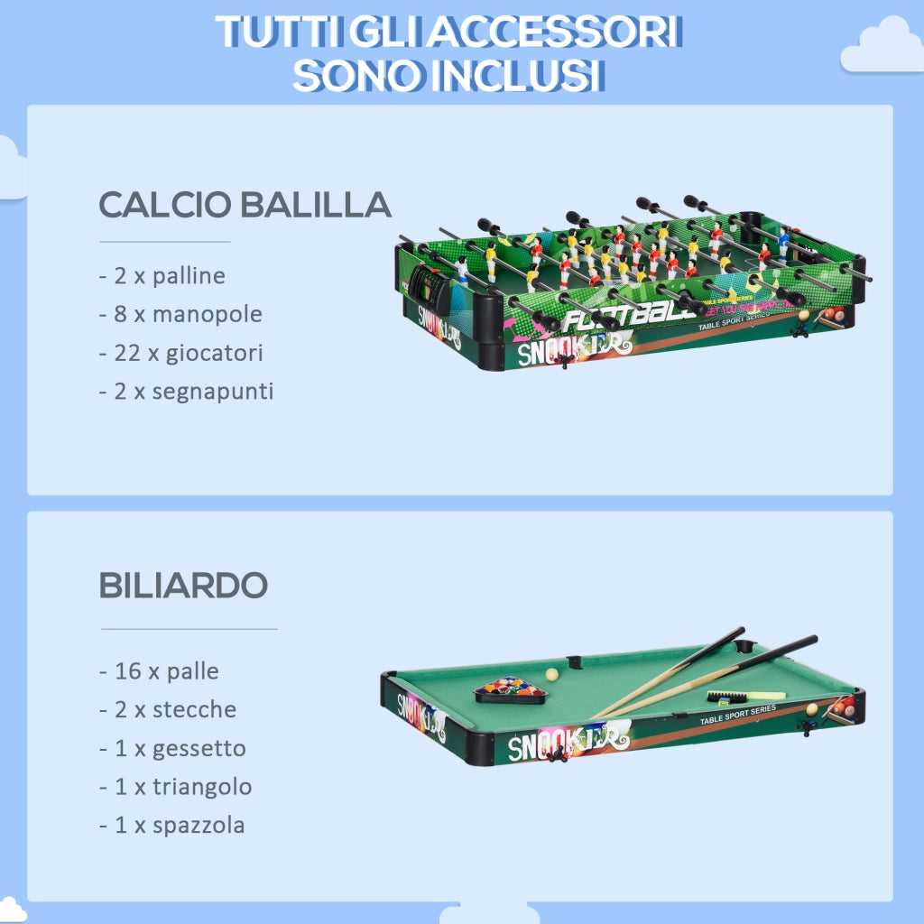 Tavolo da Gioco 6 in 1 ¨C Zephmum ¨C Bianco 118x104x71 cm