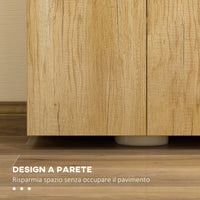 Mobile Sottolavello da Bagno Sospeso 2 Ante e 2 Ripiani 60x30x60 cm Colore Naturale