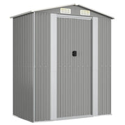 Capanno da Giardino-Casetta da Giardino Grigio Chiaro 192x108x223cm Acciaio Zincato