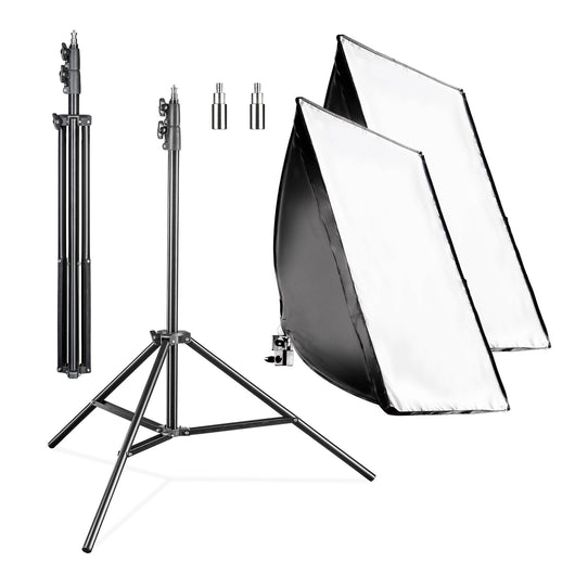 Set 2 Softbox rettangolari 40 x 60 cm con LED 35 W 2 Treppiedi per luci FT-8051 fino a 260 cm, luce diurna 5000 K per studio foto set fotografico