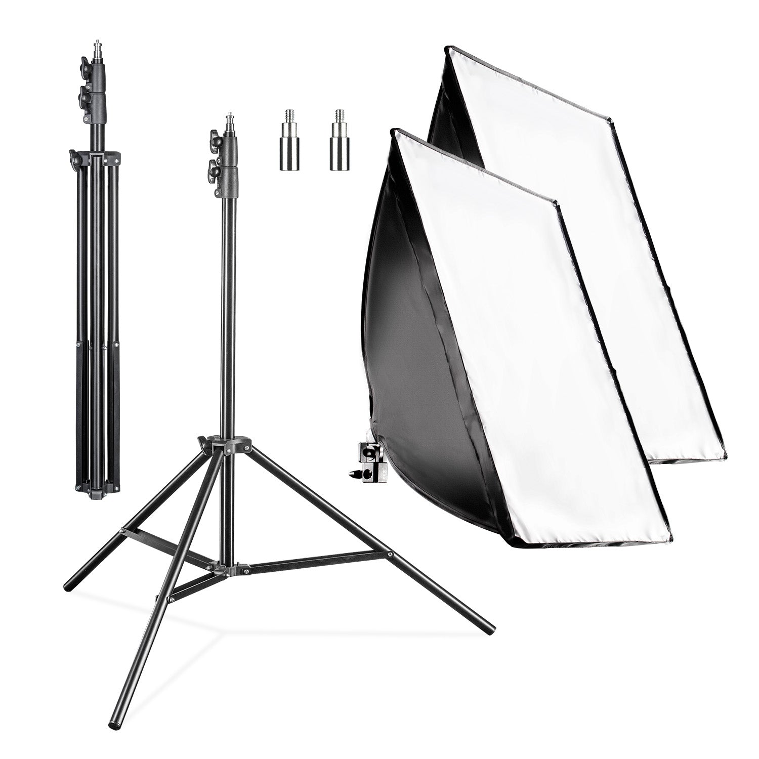 Set 2 Softbox rettangolari 40 x 60 cm con LED 35 W 2 Treppiedi per luci FT-8051 fino a 260 cm, luce diurna 5000 K per studio foto set fotografico