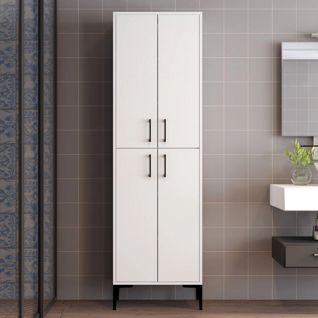 Laino, Armadio Multiuso Grande 6 Ripiani, 60x200h cm Bianco