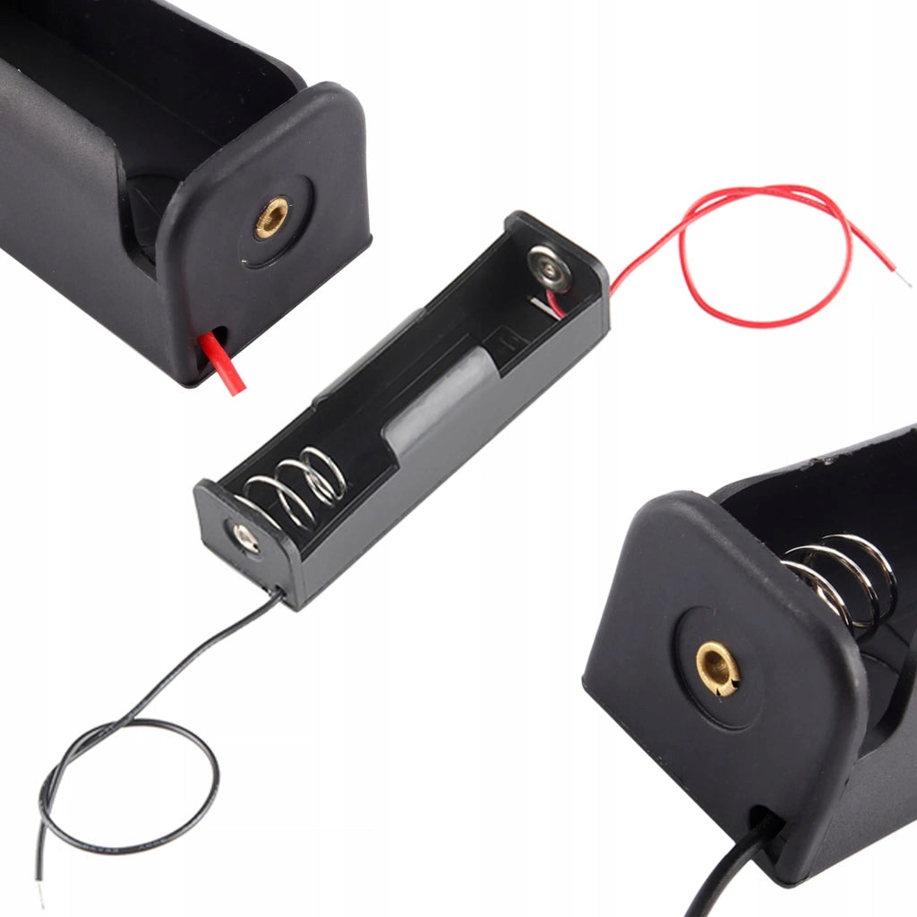 Portabatteria 1x18650 con Fili – Struttura Aperta, Lunghezza Fili 100mm | Progetti DIY, Facile Sostituzione Batteria
