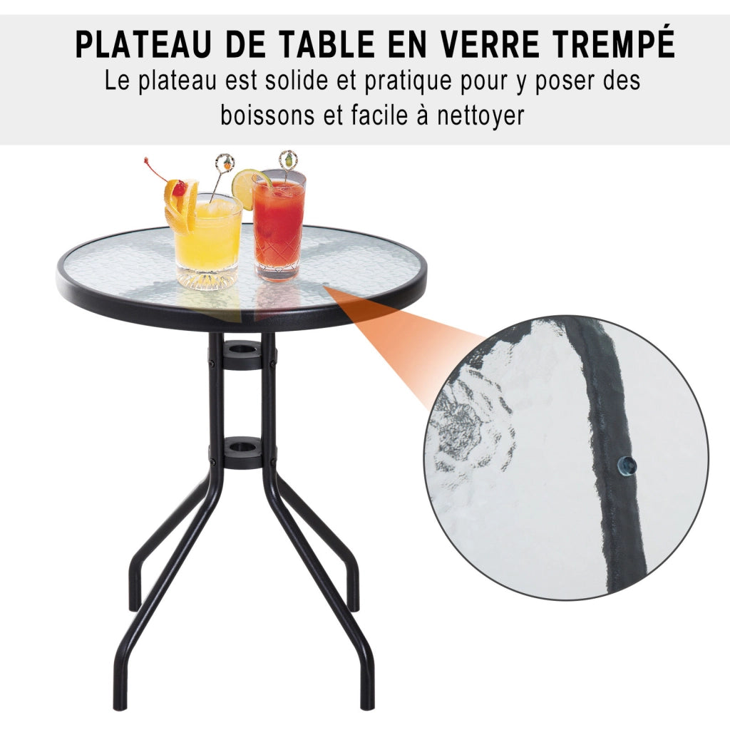 Set Giardino con Sedie Pieghevoli e Tavolo ¨C zephmum ¨C 3 Pezzi, Grigio Chiaro, Acciaio, Textilene