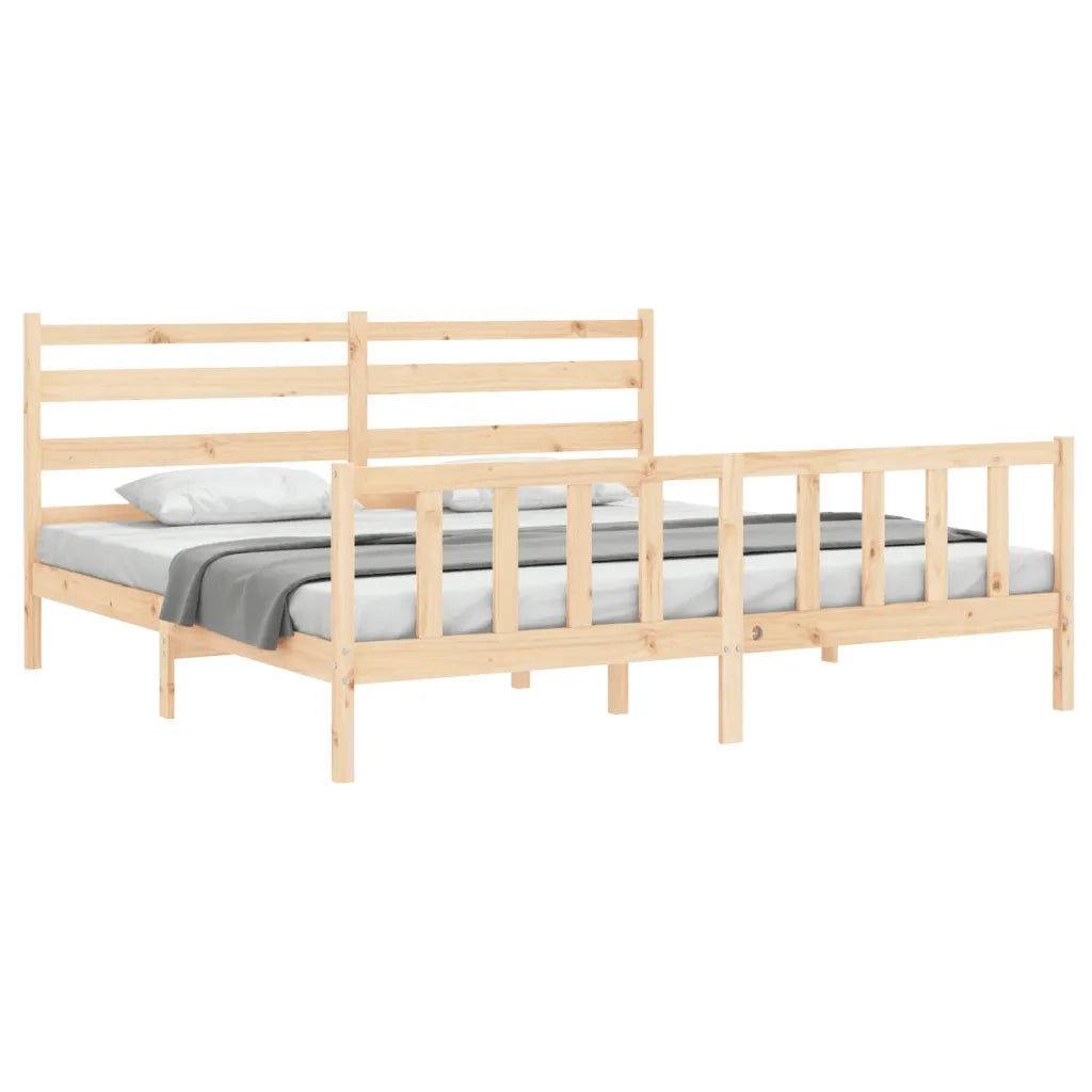 Giroletto senza Materasso-Struttura Letto 200x200 cm in Legno Massello di Pino 712628