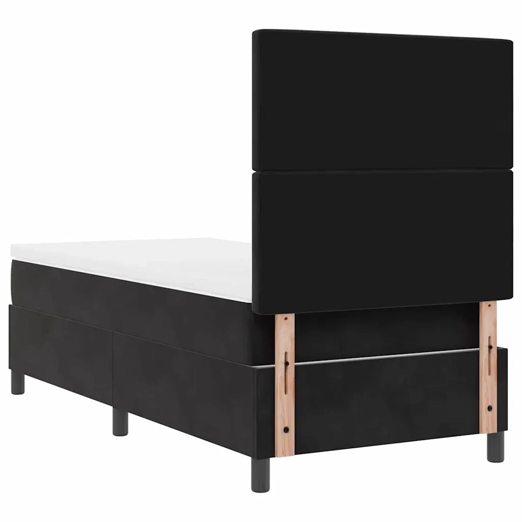 Letto a molle con materasso Nero 90 x 190 cm Velluto 3343216