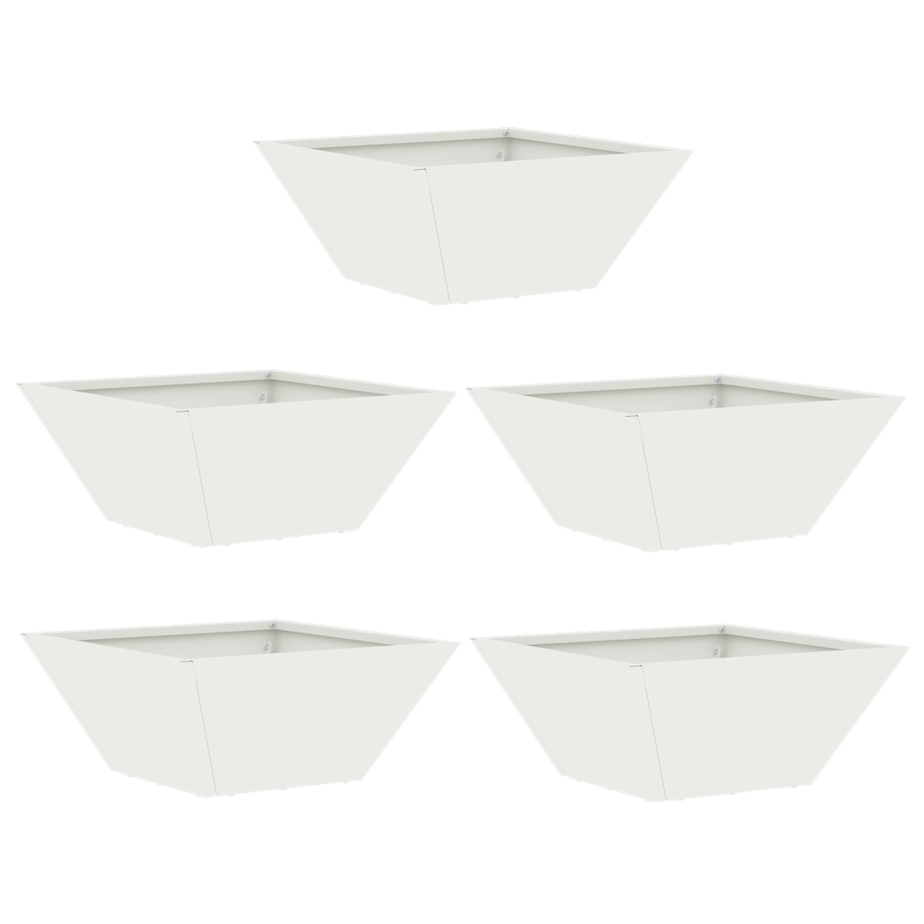 Set di Fioriere in Plastica Bianco Plastica 35 x 35 x 15 cm
