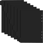 Cartelle da indice A5 7 pezzi - fogli di separazione - fogli di separazione con righelli - 6 fori con righelli - indice nero - design pratico - fogli di indice
