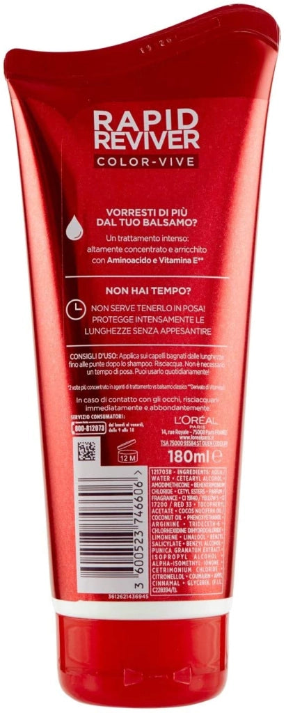 ELVIVE BALSAMO RAPID REVIVER COLOR VIVE DA 180 ML CON AMINOACIDI E VITAMINA E