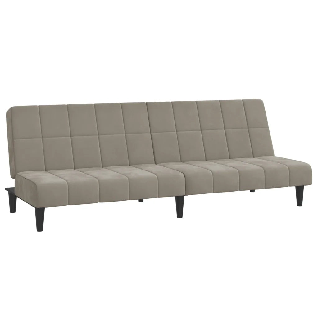 Divano Letto a 2 Posti Grigio Chiaro in Vellutocod mxl 87497