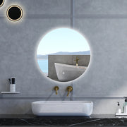 Specchio da bagno Rotondo con 100cm,Memoria, Antifog,Regorabile,Retroilluminato,doppio interruttore,