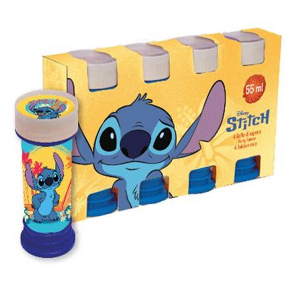 Trade Shop - Bolle Di Sapone 60ml A Tema Stitch Set Da 4 Pz Bomboniera Festa Gioco Bambini 253251 -