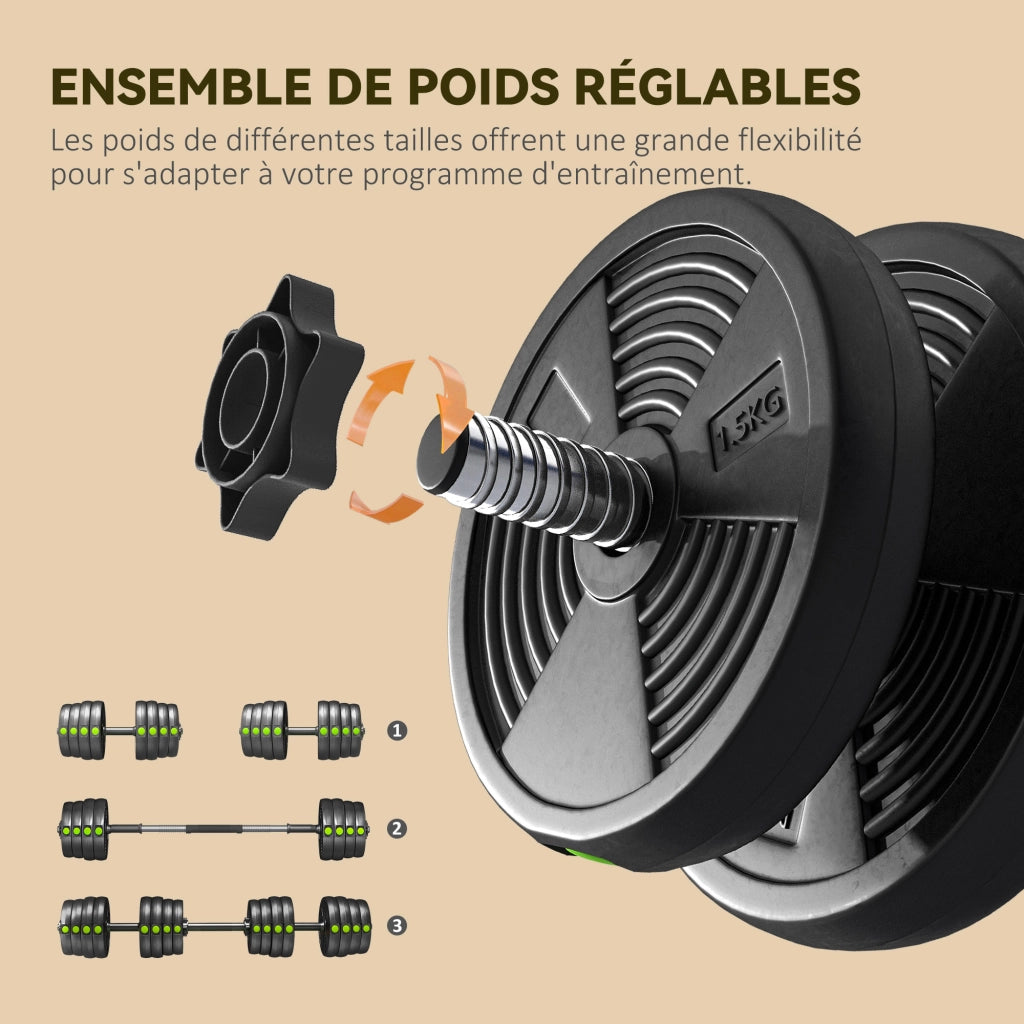 Manubri regolabili 2 in 1 ¨C zephmum ¨C 30 kg con barre