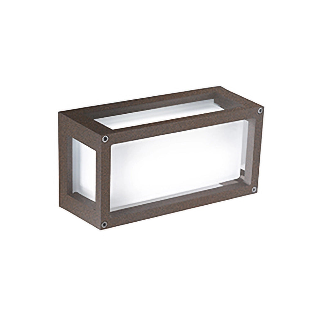 Lampada da Parete e Soffitto IP54 in Alluminio Verniciato Corten, Stile Moderno per Interni ed Esterni, Attacco E27, Dimensioni 12.2x25x9.5 cm