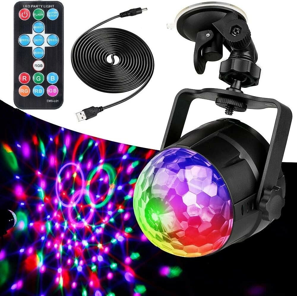 PROIETTORE LAMPADA LED RGB EFFETTI DISCO 5W CON TELECOMANDO ACCENSIONE A SUONO