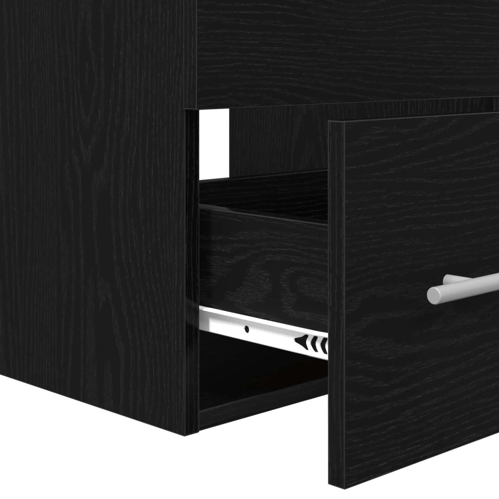Set di mobili per il bagno 2 pcs Rovere Nero Legno multistrato 3393508