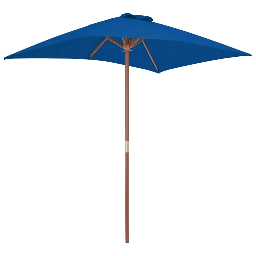 Ombrellone da esterno con palo in legno 150 x 200 cm blu 02_0008254