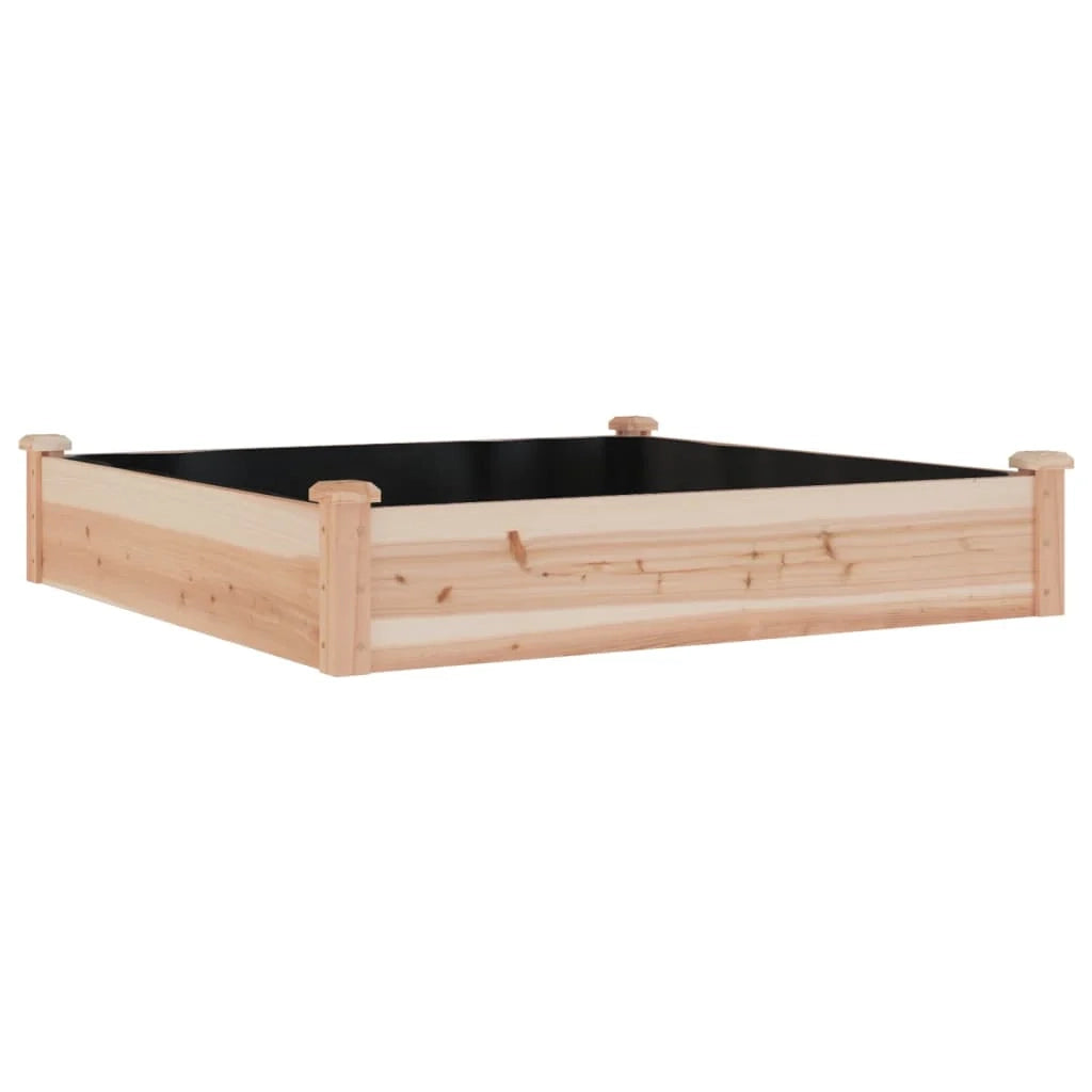 Fioriera rialzata per piante fiori patio giardino rivestimento 120 x 120 x 25 cm legno massello di abete marrone 02_0039831