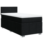 Letto singolo | Letto per adulti | Giroletto a Molle con Materasso Nero 80x200 cm inTessuto