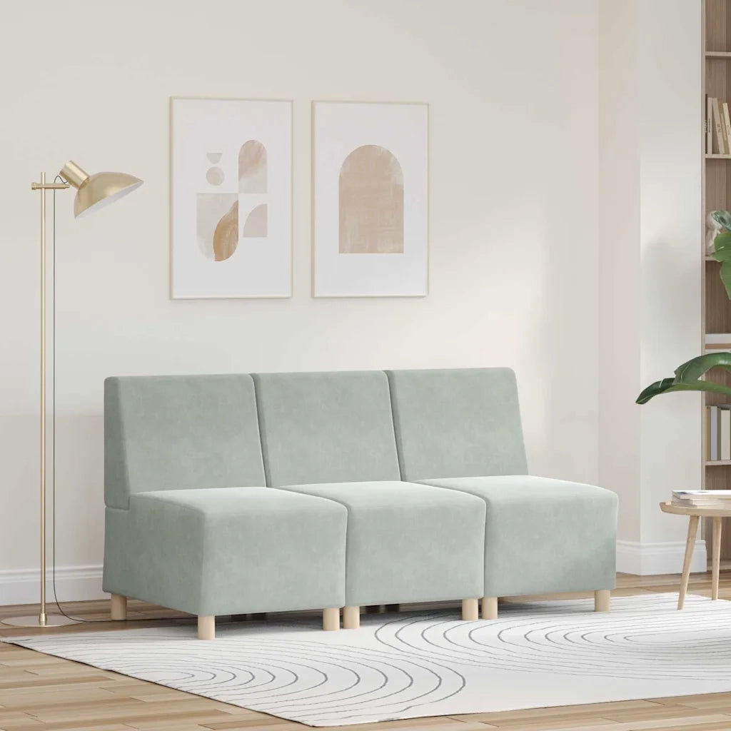 Unità di Divano Modulare Senza Braccioli 3 pcs Grigio chiaro 3399803