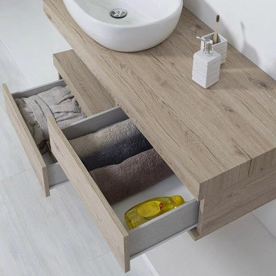 Cassettiera su ruote 58 cm colore rovere