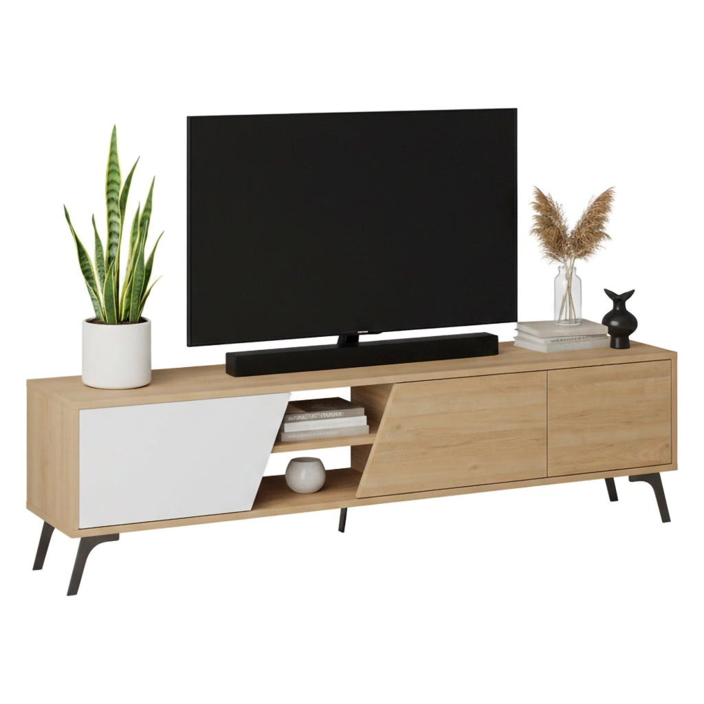 Male, Mobile Porta tv un Ripiano, 180x36x48h cm Marrone Quercia