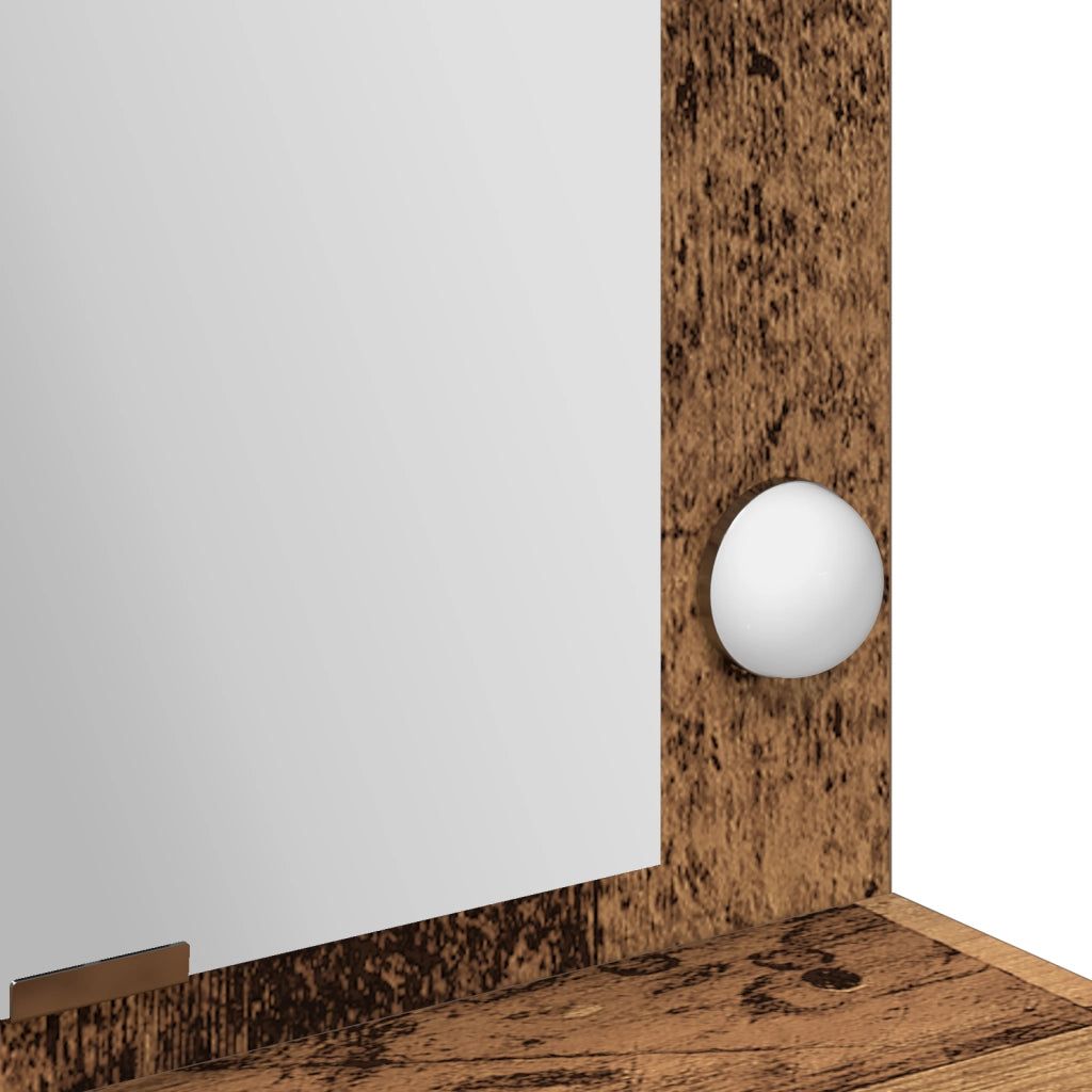 Tavolo da Toeletta con Luci LED - Legno Vintage - 100x41x135 cm