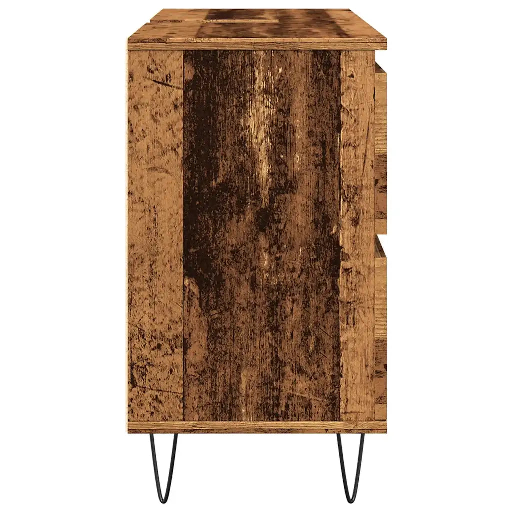 Mobile da Bagno Legno Antico 80x33x60 cm in Truciolato