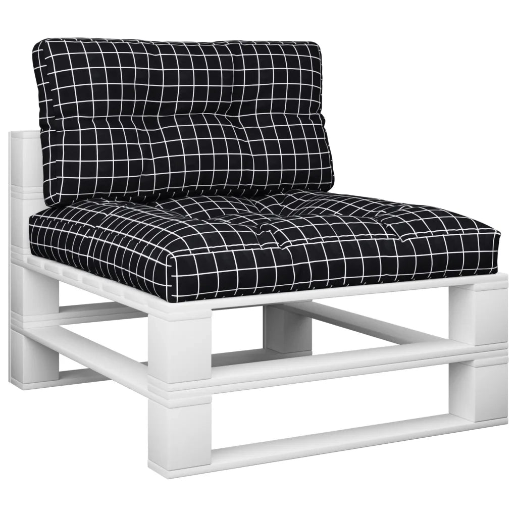Cuscini per Pallet 2 pz Neri Motivo a Quadri Tessuto 360705