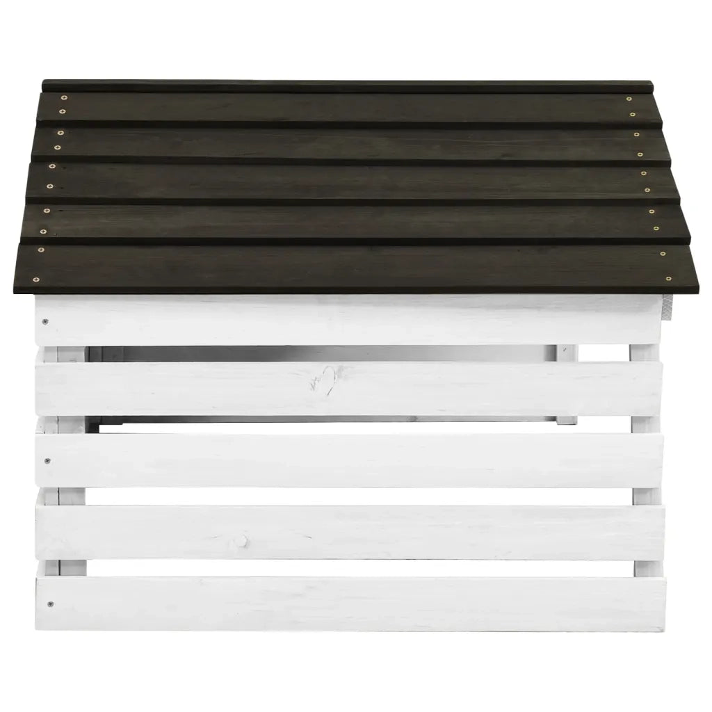 Casetta per Tosaerba Robotizzato Nero e Bianco 78x74x54cm Abete cod mxl 64992