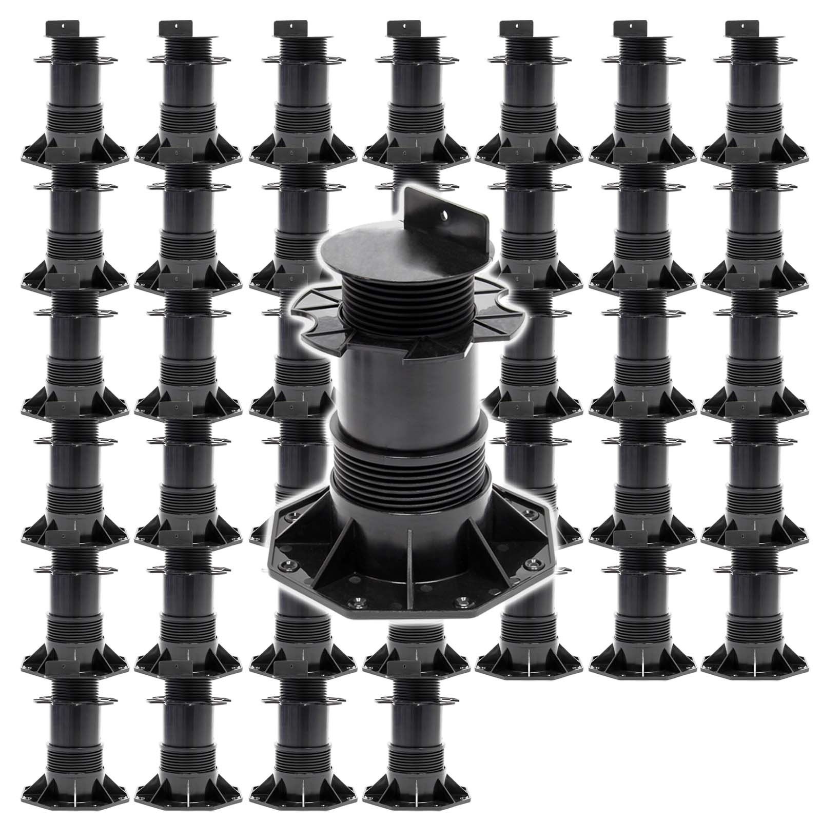 Set 50 supporti per pavimenti galleggianti Altezza regolabile 140-210mm Max 2700 kg Piedini per decking