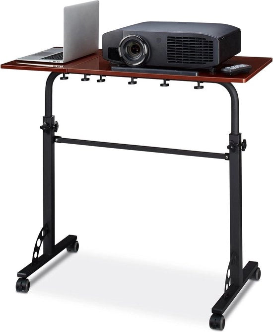 Tavolo da scrivania per laptop XXL in legno - 110x100x50 cm - per notebook, proiettore, laptop - marrone