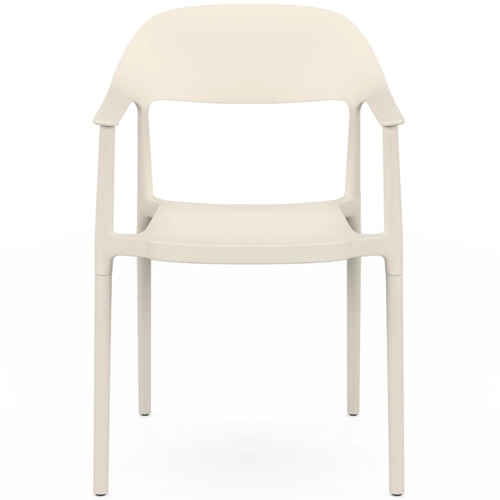 IDMarket - Set di 4 sedie da giardino impilabili in polipropilene SUZON beige