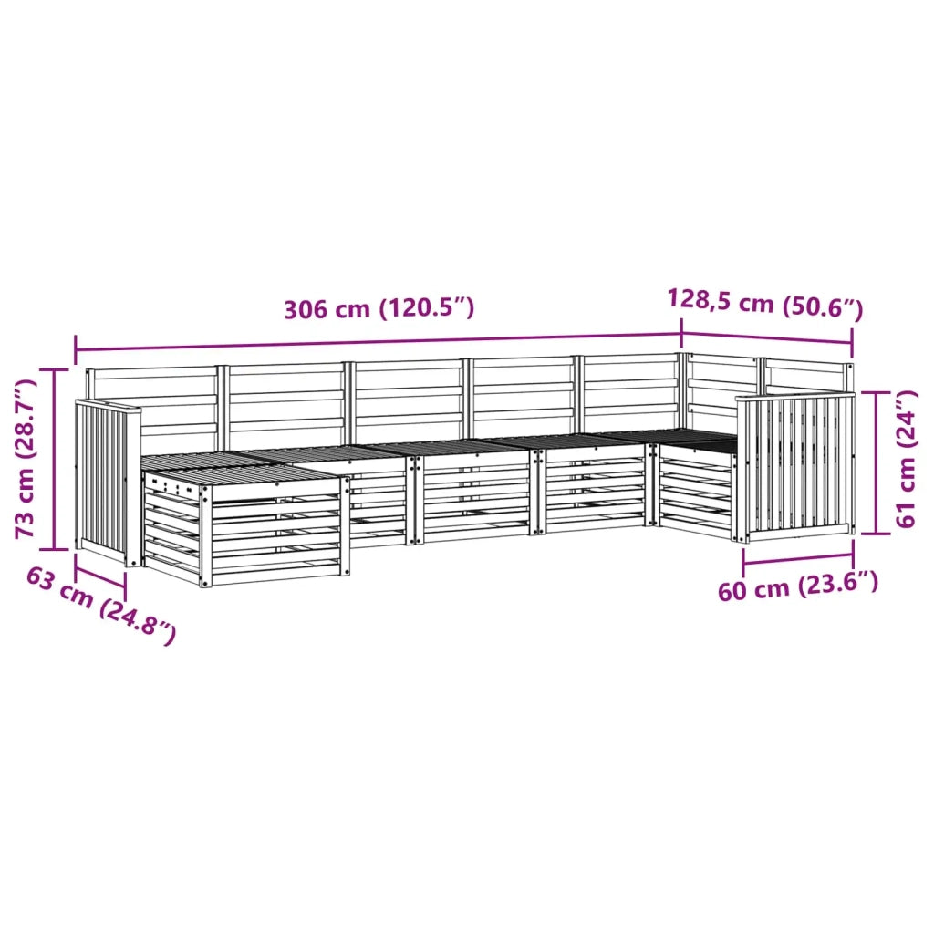 Set di divani da esterno 7 pcs Bianco 3392189