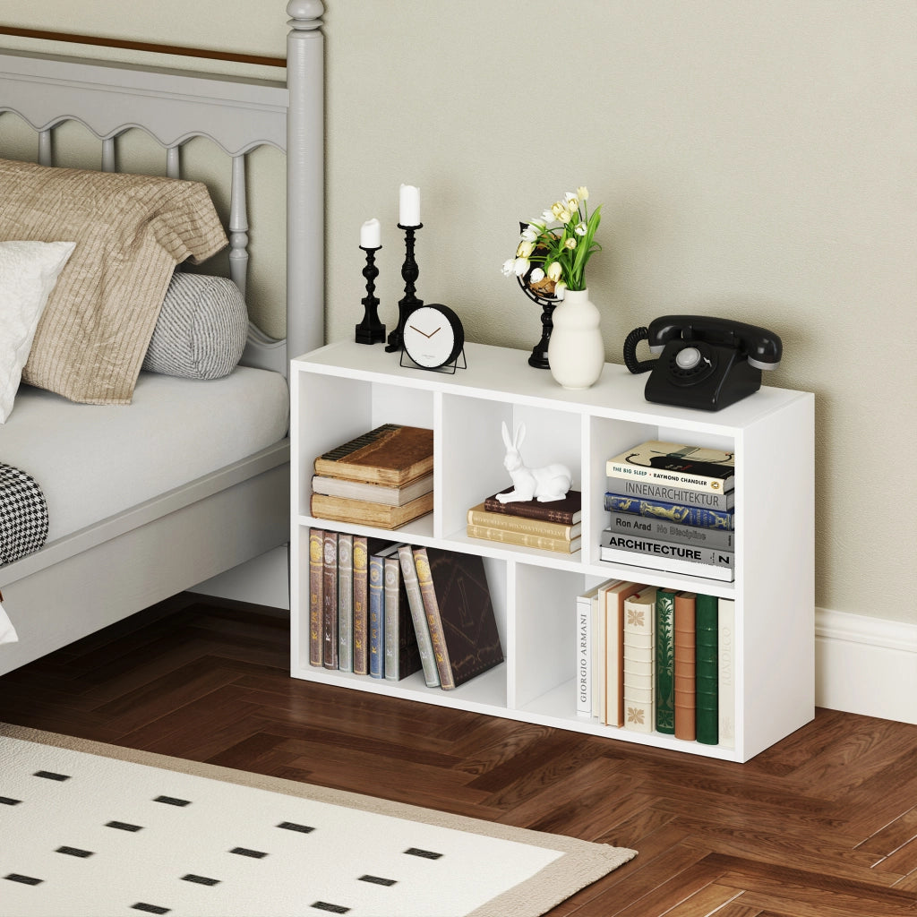 Libreria scaffale aperti 5 scomparti ¨C zephmum ¨C bianco 50x24x80cm