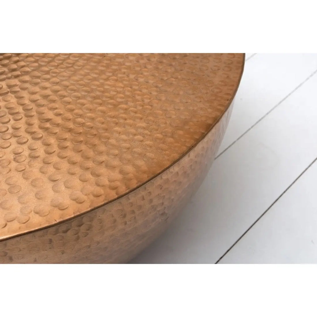 Tavolino basso TRIANE 60 cm in alluminio bronzo martellato – Tavolino basso rotondo design
