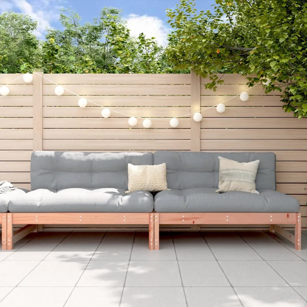 Divano componibile-Divani Centrali Giardino 2pz 120x80cm Legno Massello Douglas