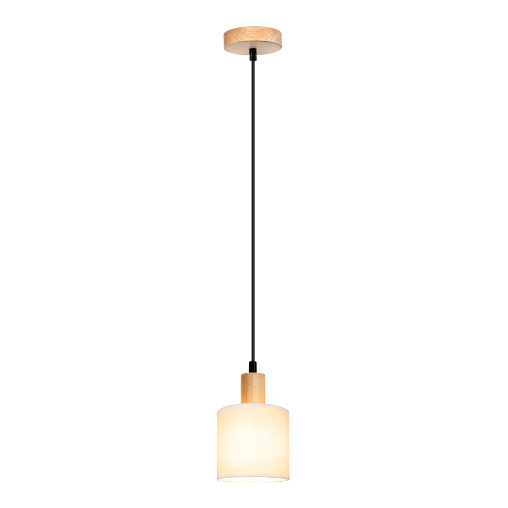 Lampada a sospensione ZMH legno bianco diametro 173 cm testa unica E14 stile vintage e country