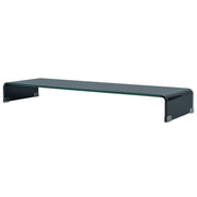 Mobile TV credenza design pratico supporto per monitor 110 cm vetro nero 2502224