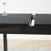 Tavolo Allungabile 4-6 Posti Espandibile da 120-160 cm con Gambe in Acciaio, Nero