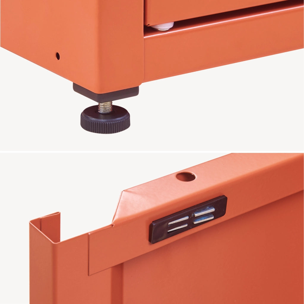 Armadio a Colonna Burlöv in Metallo Mobile per Archivio 88 x 40 x 35 cm Rosso Mattone [en.casa]