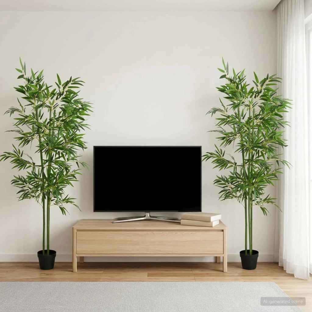 Albero di Bambù 4 pcs Verde 60 x 18 x 190 cm Tessuto e Bambù 42042060