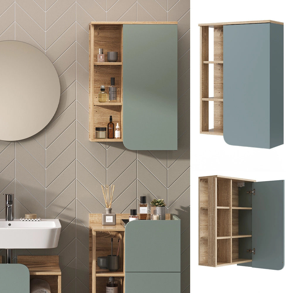 Vicco Mobile bagno Grigio-blu 50 x 75 cm con porta e vani aperti