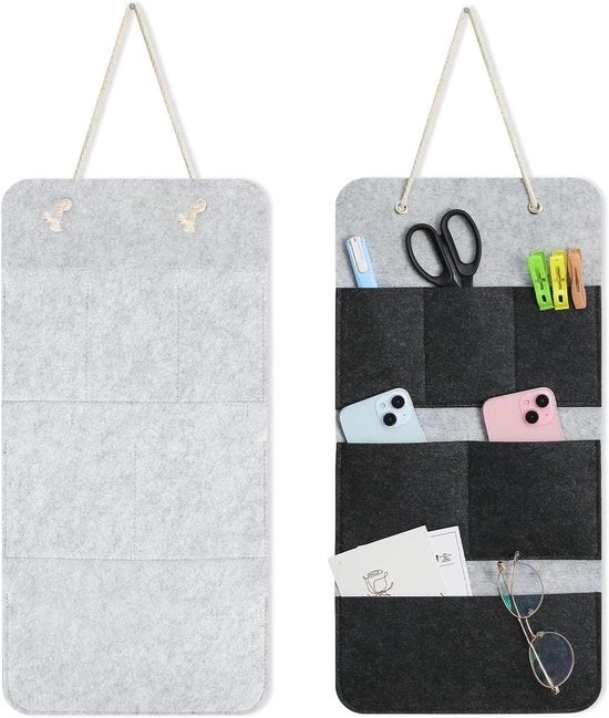 Organizzatore di asciugamani in velluto 52 x 25 cm - 6 cassette per bagno, porta, campeggio e ufficio