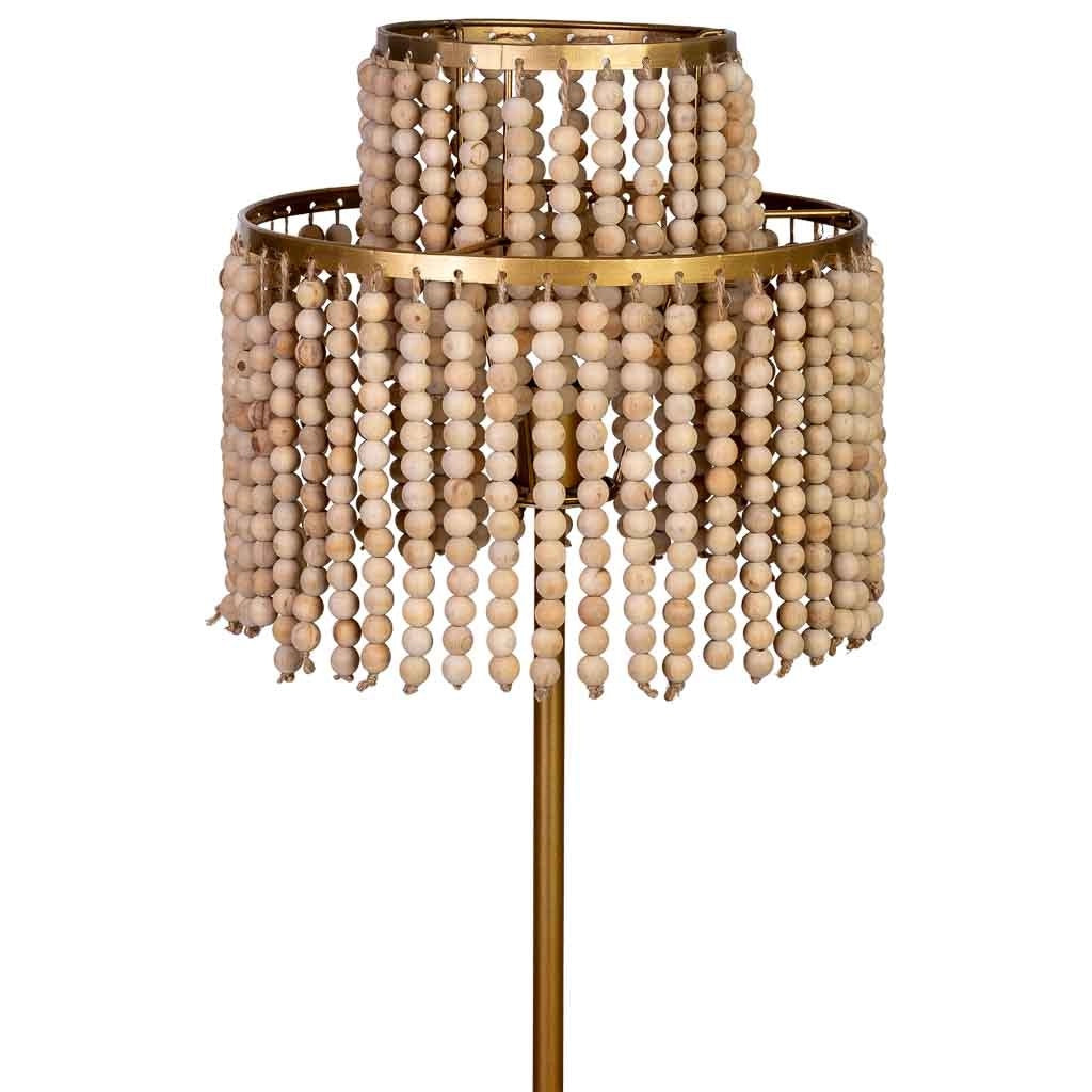 Lampada da terra in metallo e legno 38x38x130,5/152,5h cm